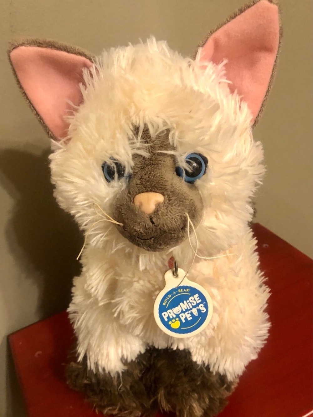 Promise Build a Bear Pets Plush Cat Cream Brown and Pink Ears